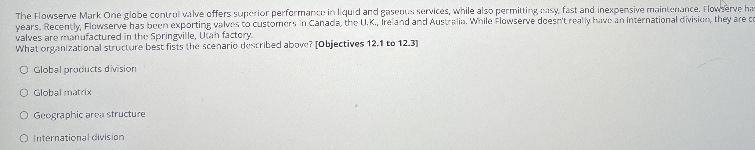 The Flowserve Mark One globe control valve offers