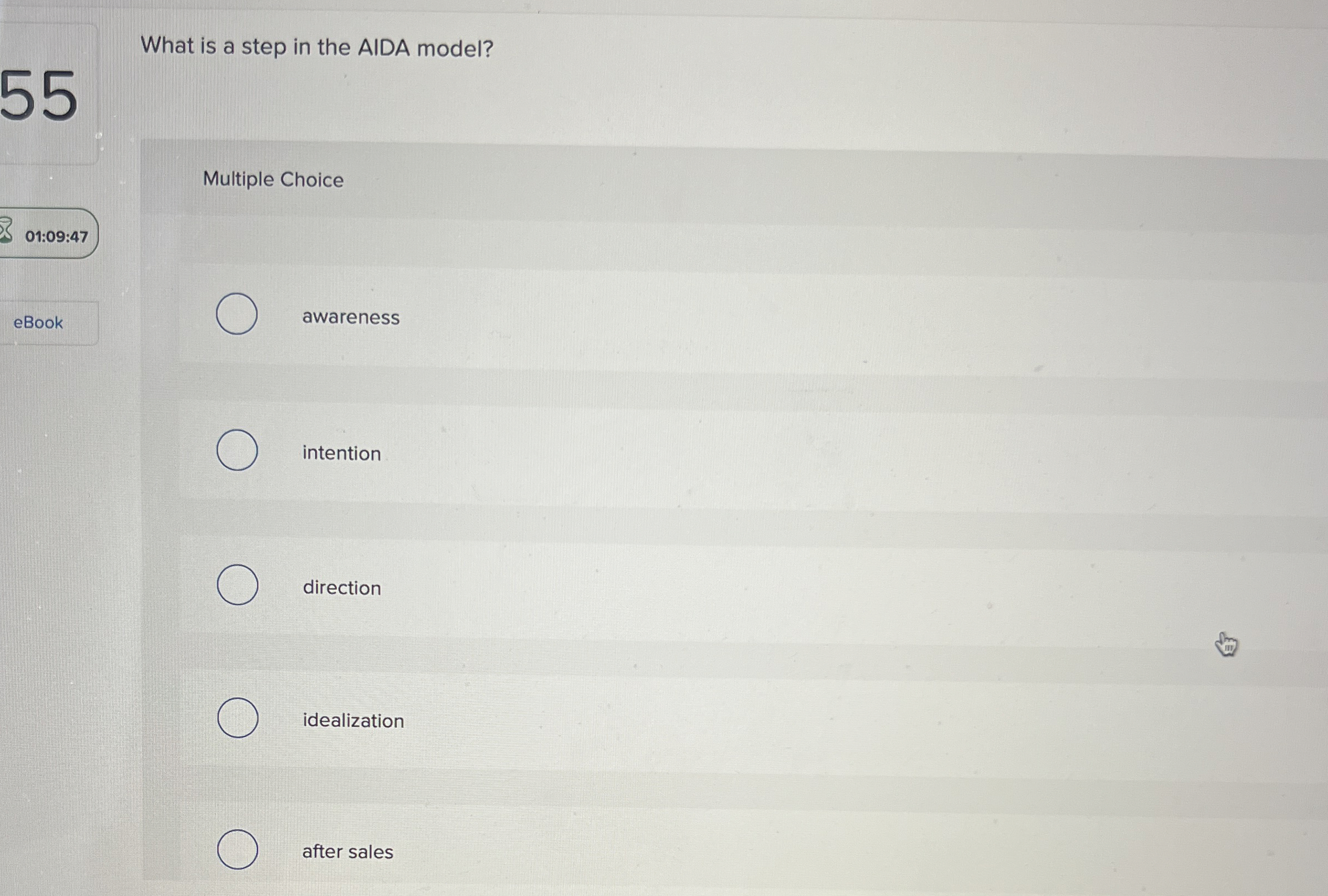 What is a step in the AIDA model? Multiple Choice