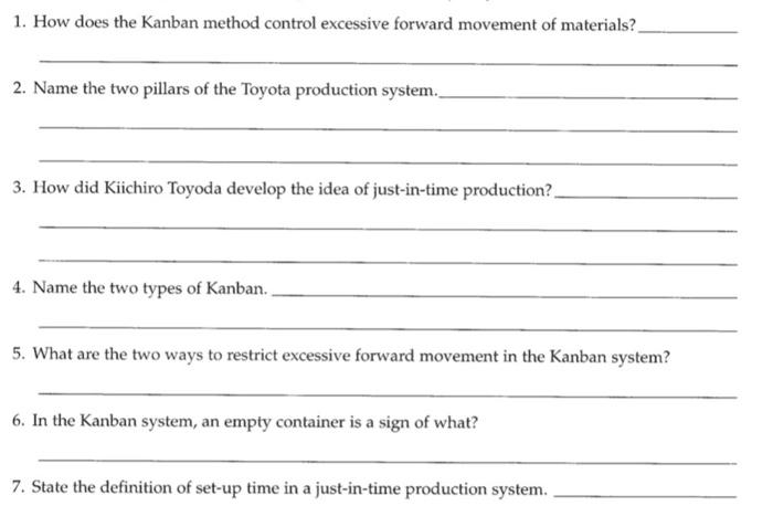 1. How does the Kanban method control excessive