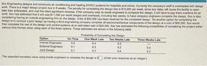I will upvote if correct. Sox Engineering designs
