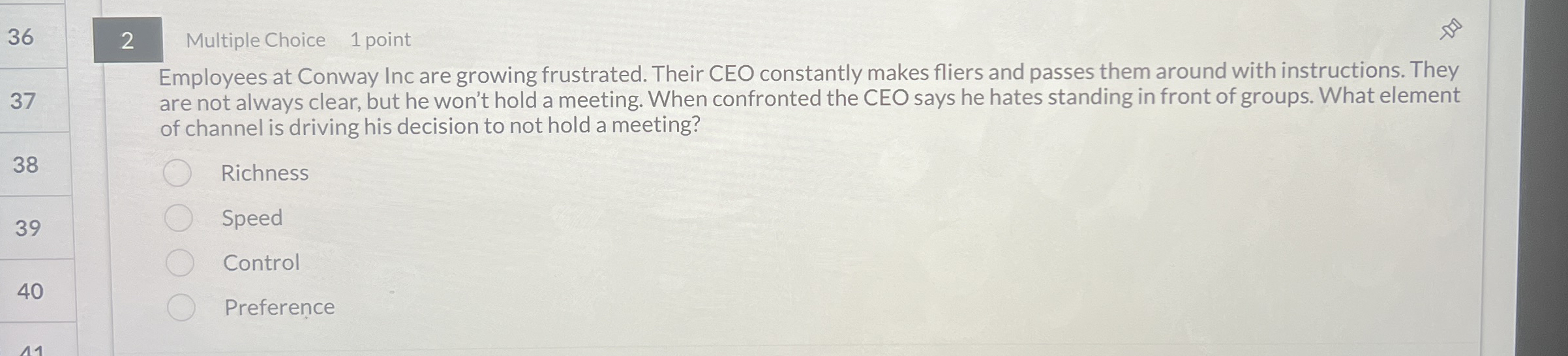 3 6 2 Multiple Choice 1 point 3 7 Employees at