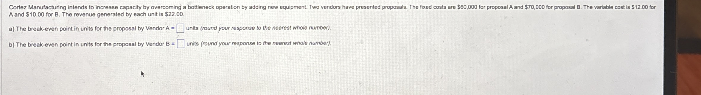 A and $ 1 0 . 0 0 for B . The revenue generated