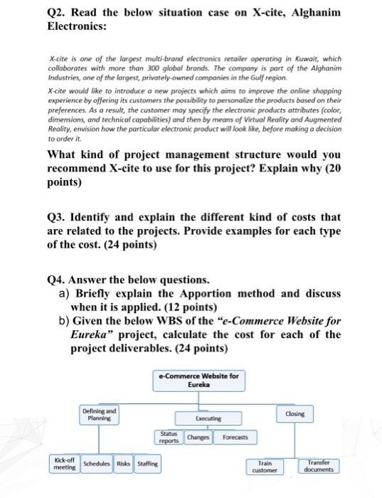 project management please Q1. What is the