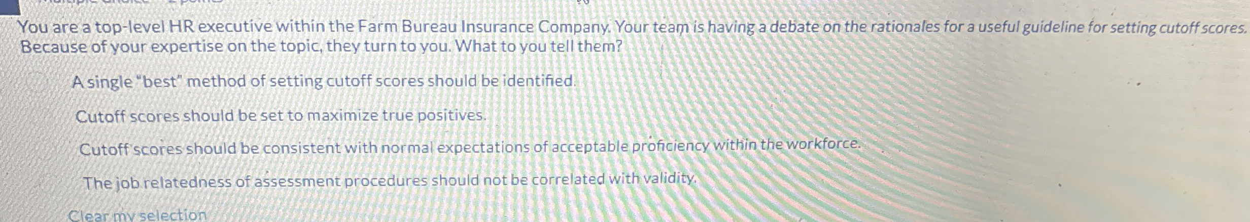 You are a top - level HR executive within the