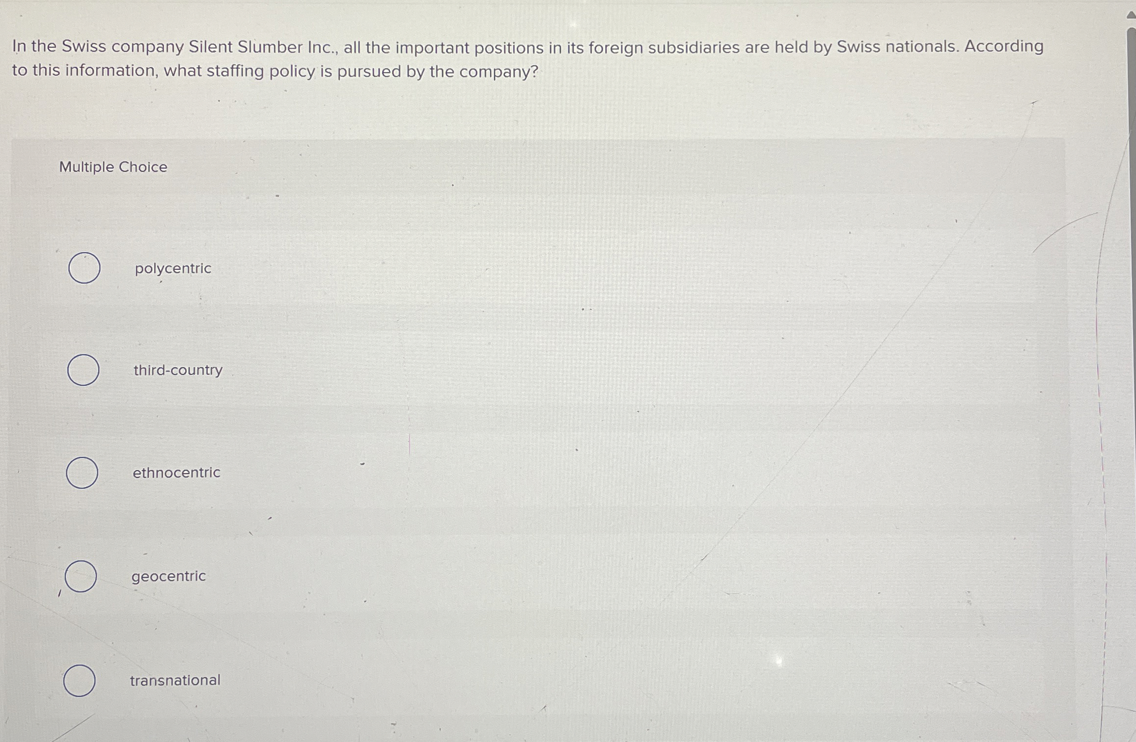 In the Swiss company Silent Slumber Inc., all the