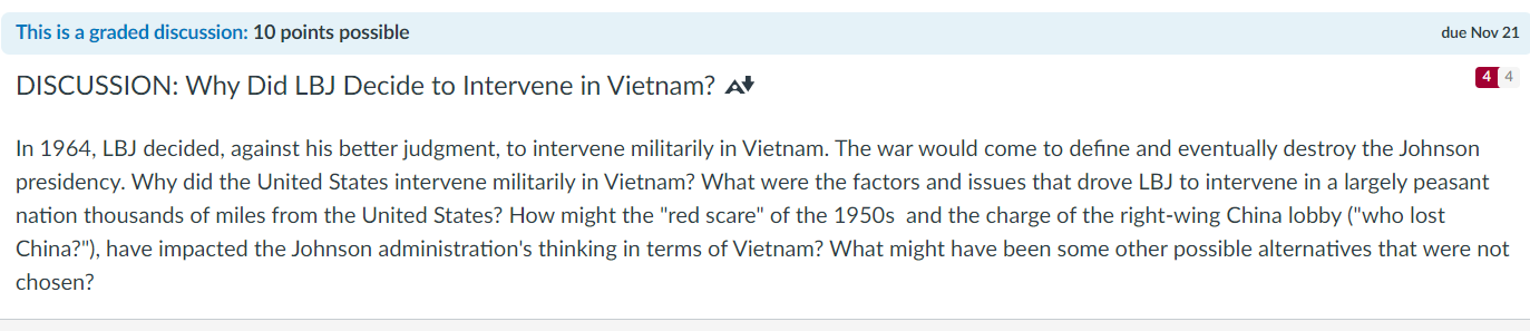 This is a graded discussion: 10 points possible