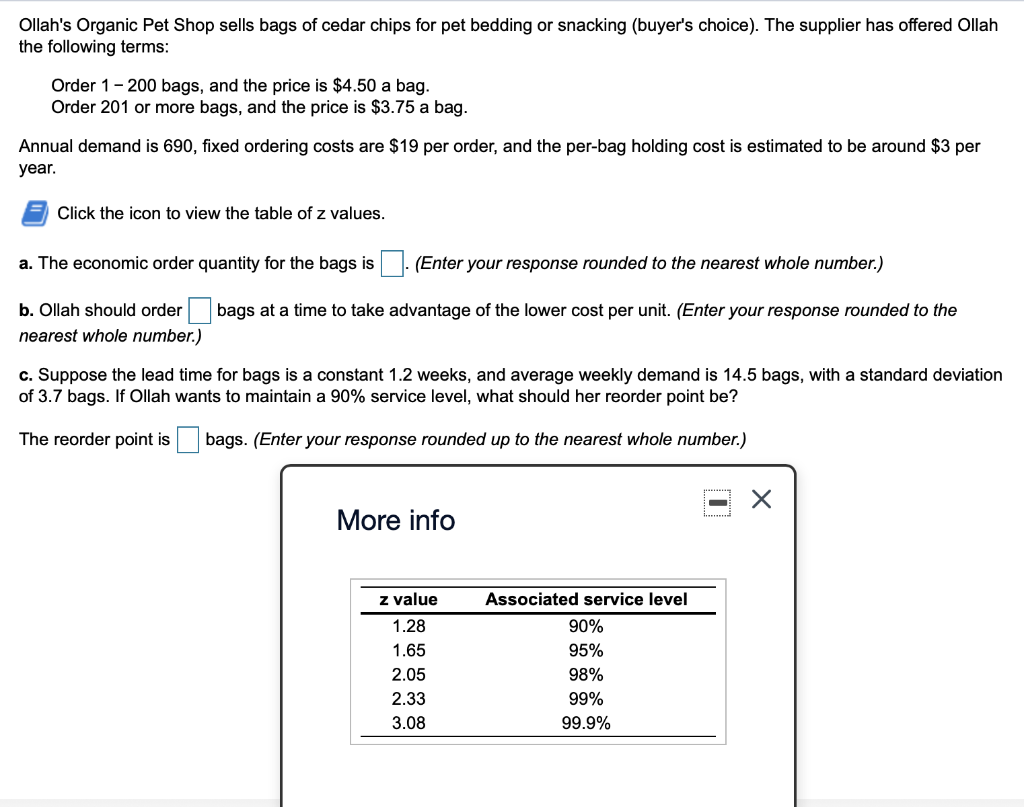 Ollah's Organic Pet Shop sells bags of cedar
