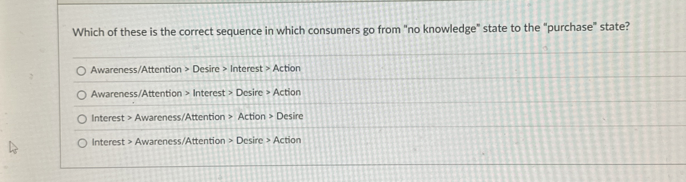 Which of these is the correct sequence in which