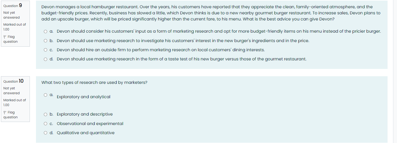 Question 7 Not yet answered You are a brand