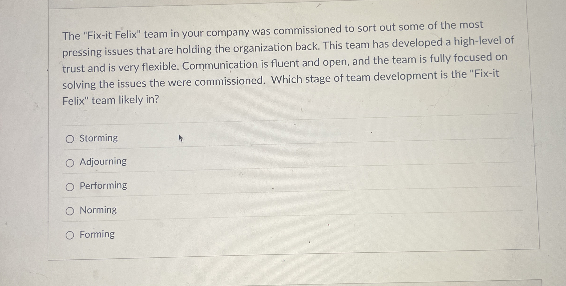 The "Fix - it Felix" team in your company was