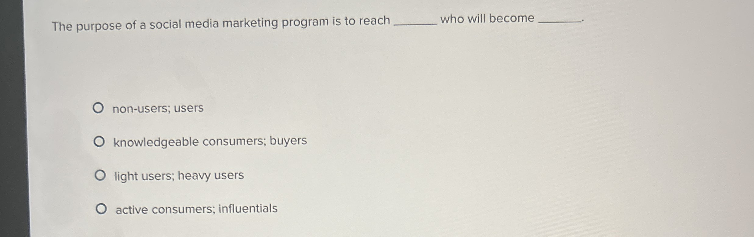 The purpose of a social media marketing program