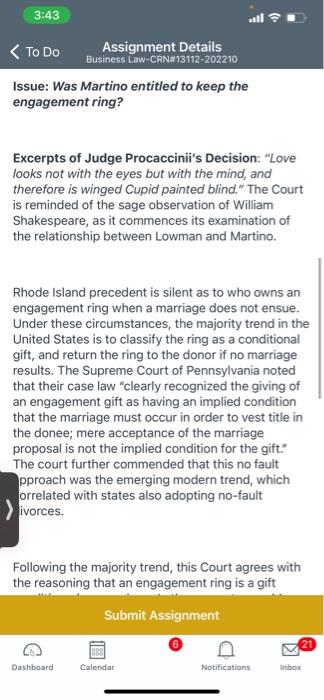 3:43 < To Do Assignment Details Business