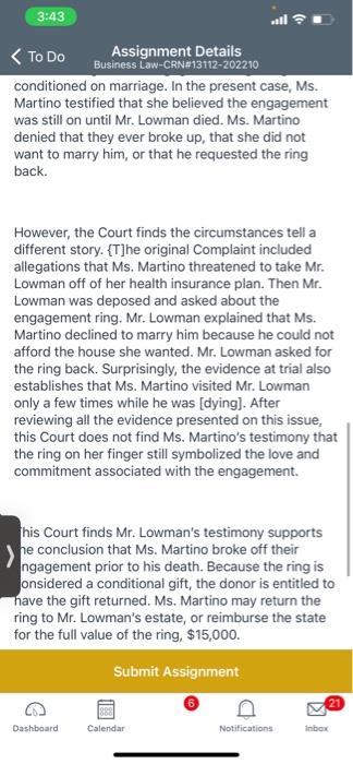 3:43 < To Do Assignment Details Business