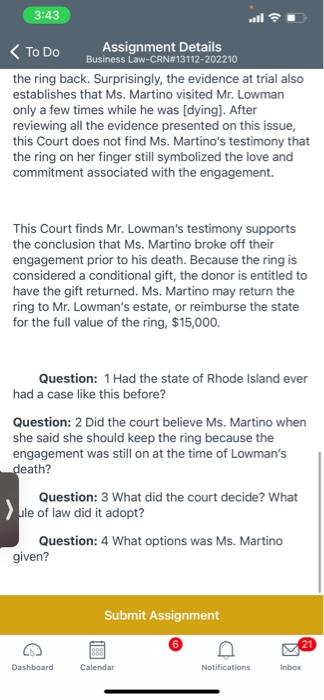 3:43 < To Do Assignment Details Business