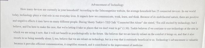 can i have a feedback of it? Advancement of