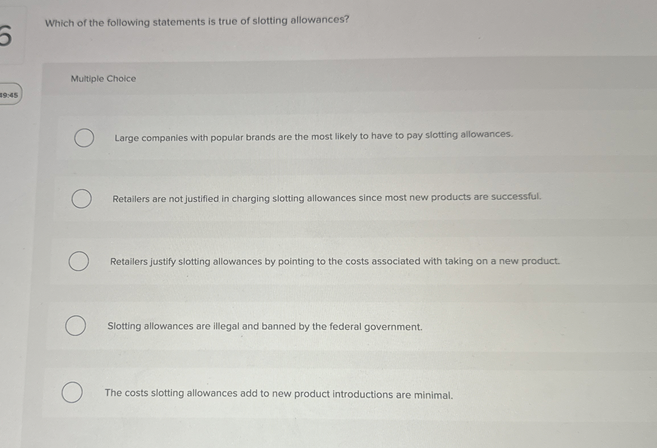 Which of the following statements is true of