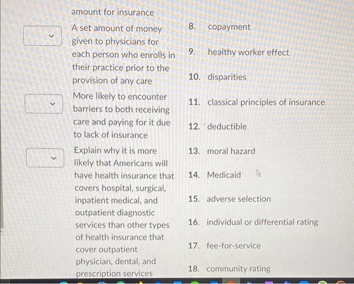 Match the term with the appropriate definition or