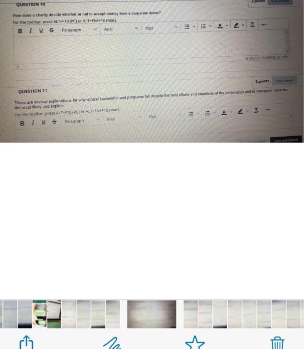 QUESTION 10 How does a charity decide whether or