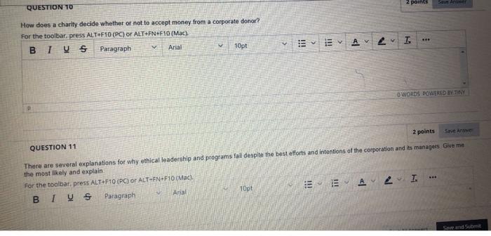 QUESTION 10 How does a charity decide whether or