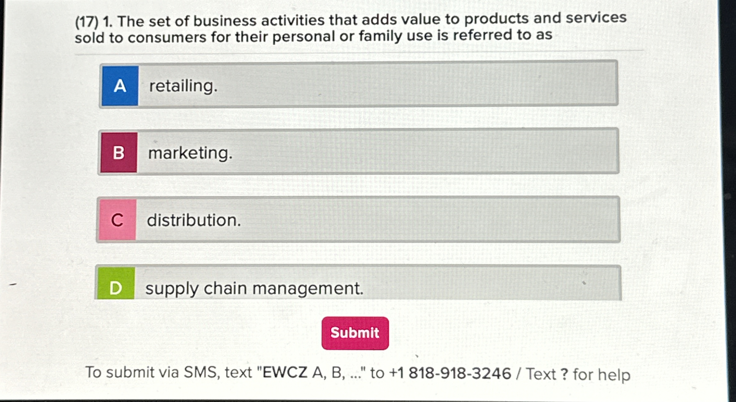 ( 1 7 ) 1 . The set of business activities that