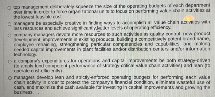 Good strategy execution requires that O top