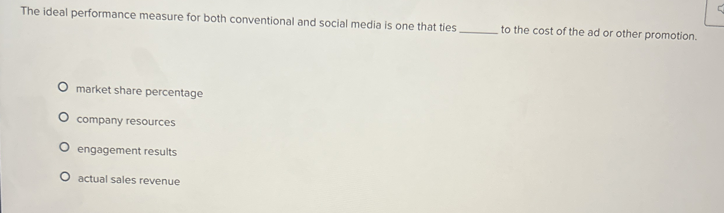 The ideal performance measure for both