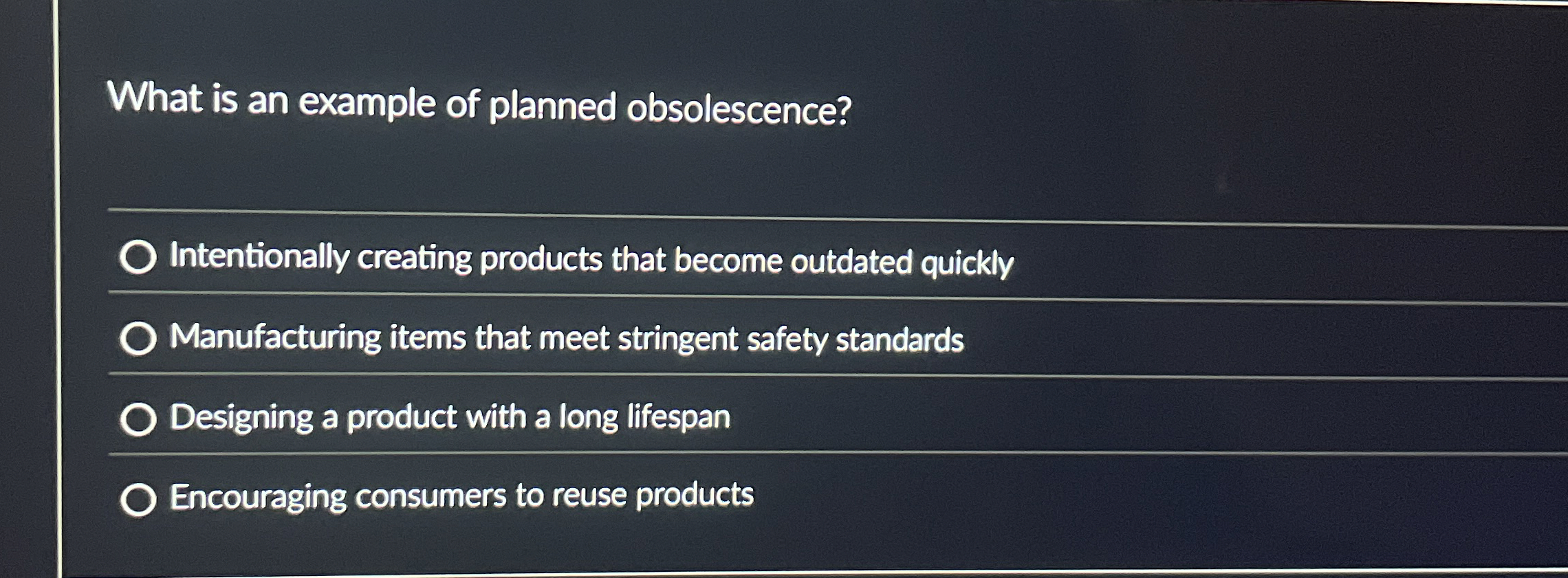 What is an example of planned obsolescence?