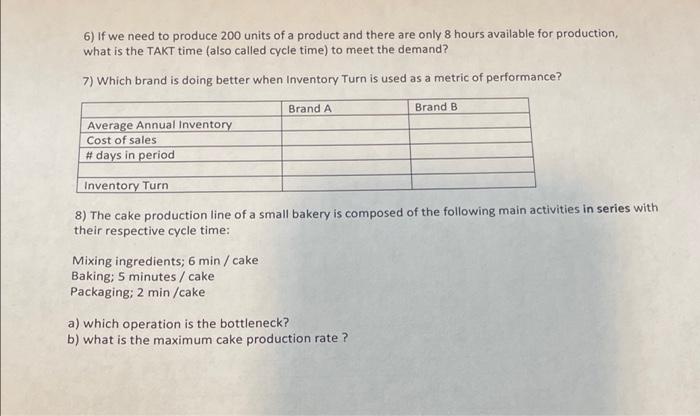 6) If we need to produce 200 units of a product