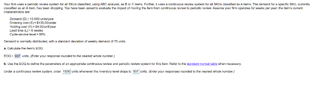 Your firm uses a periodic review system for all