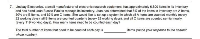 7. Lindsay Electronics, a small manufacturer of