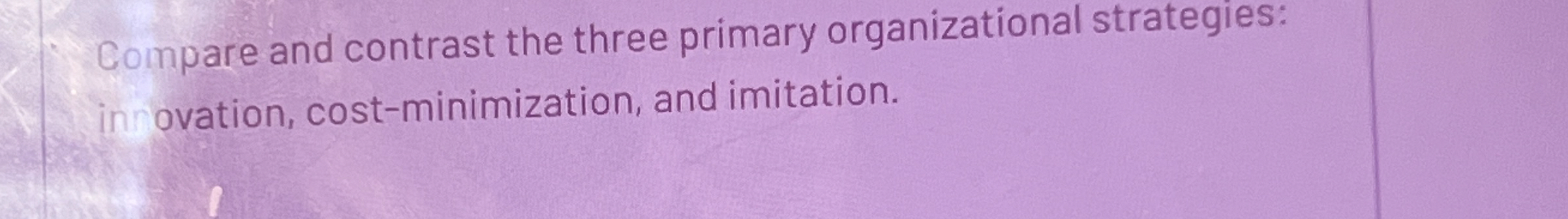 Compare and contrast the three primary