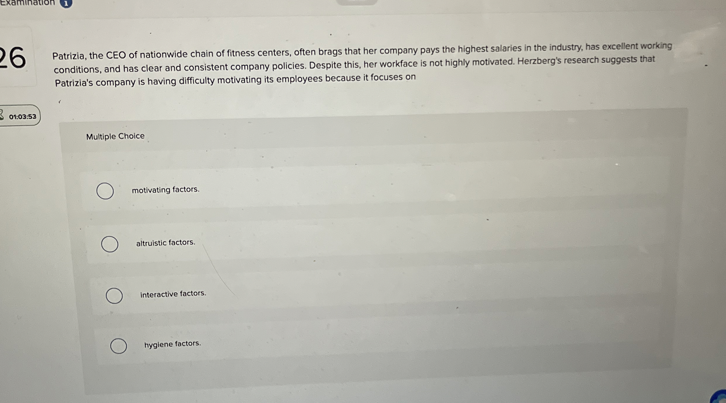 Examination 1 6 Patrizia, the CEO of nationwide