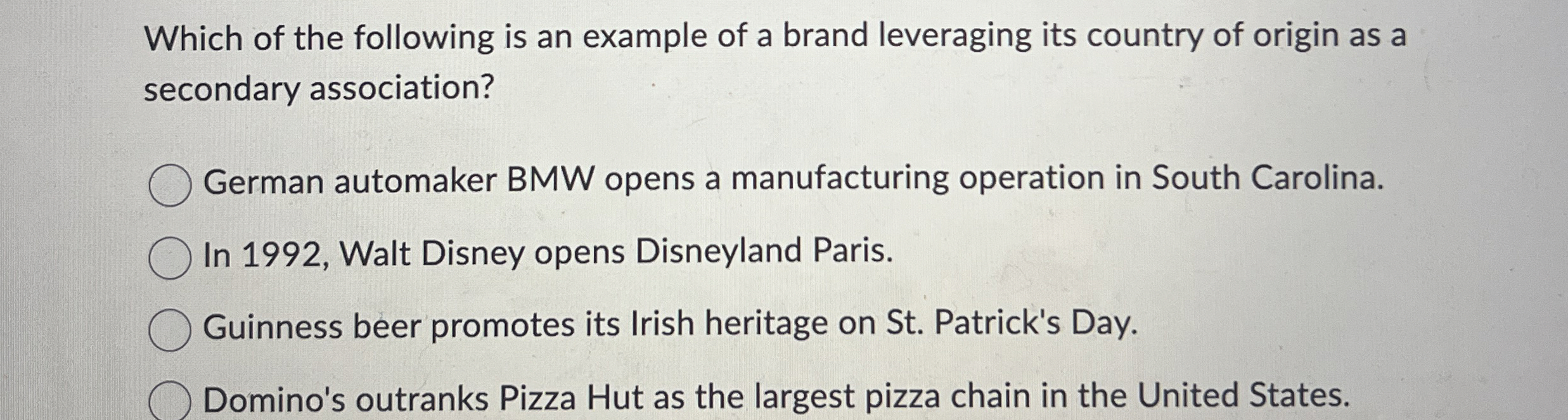 Which of the following is an example of a brand