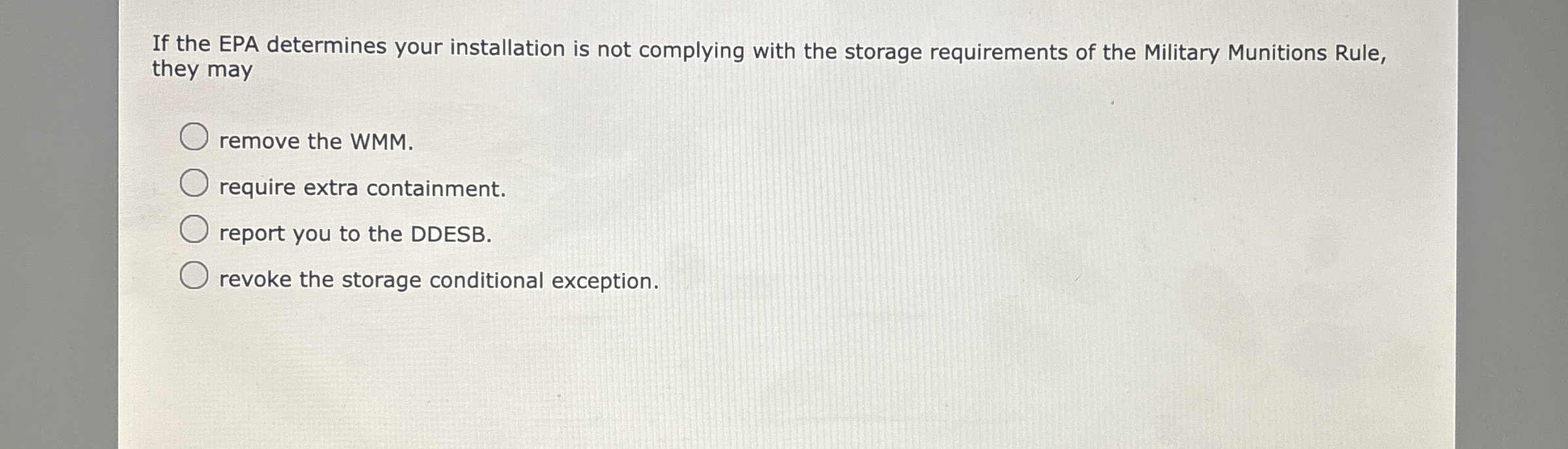 If the EPA determines your installation is not