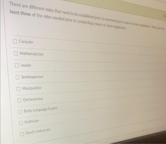 There are different roles that need to be