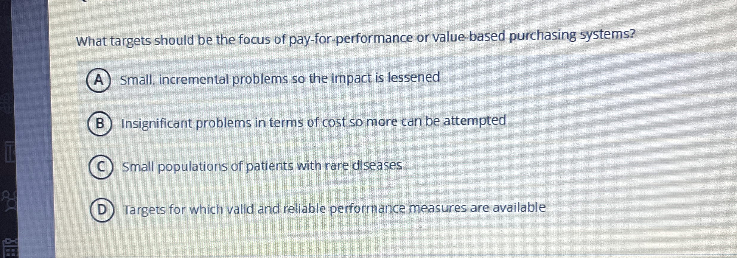 What targets should be the focus of pay - for -