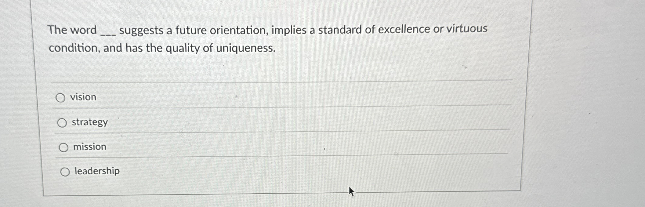 The word q , suggests a future orientation,