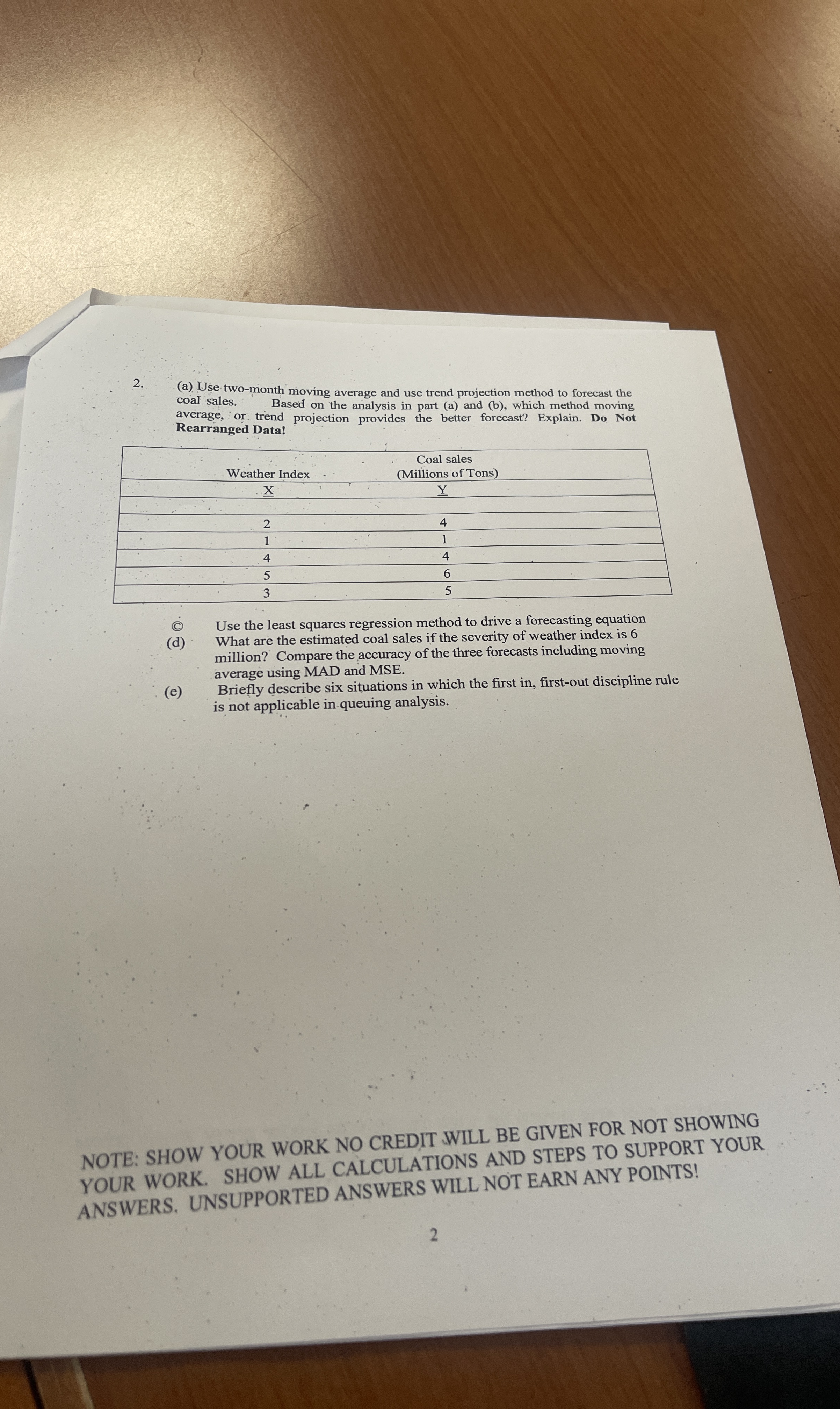 ( a ) Use two - month moving average and use