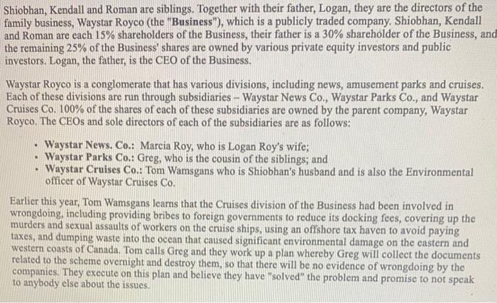 Shiobhan, Kendall and Roman are siblings.