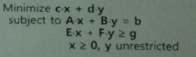 For each of the two problems below, find a dual
