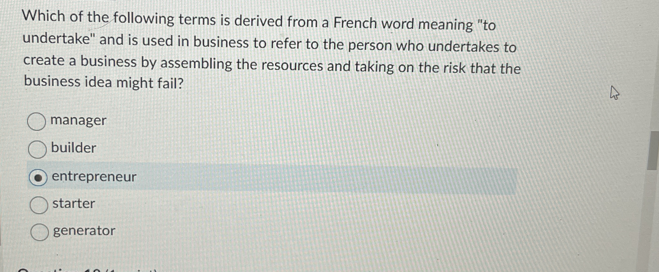 Which of the following terms is derived from a