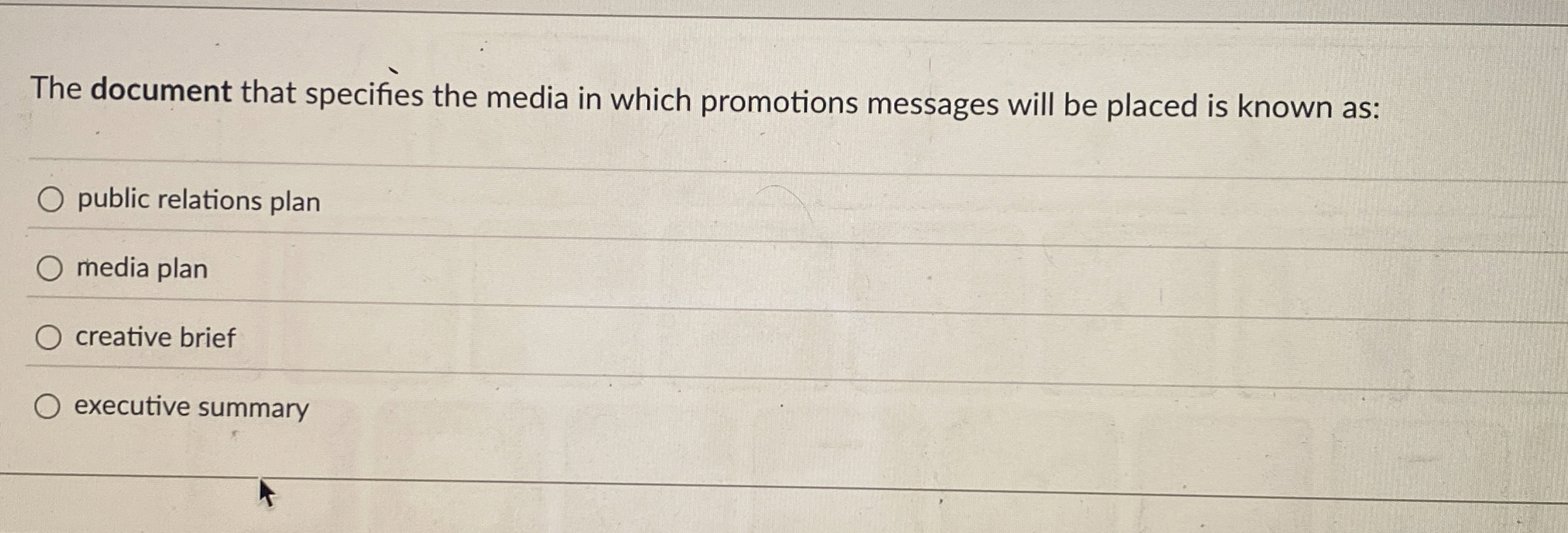 The document that specifies the media in which