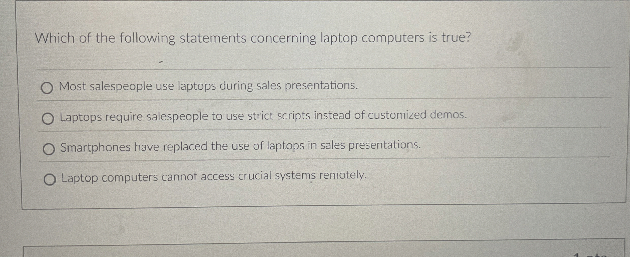 Which of the following statements concerning