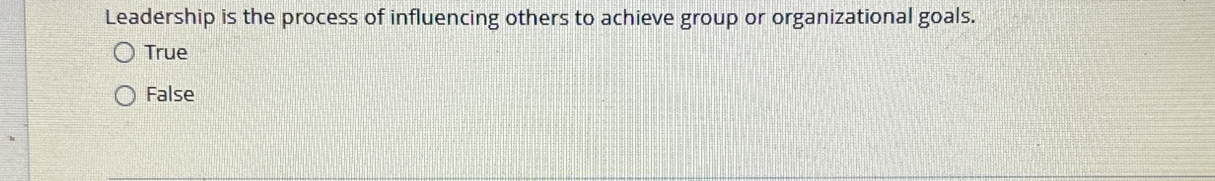 Leadership is the process of influencing others