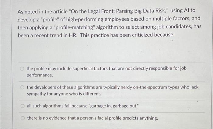 As noted in the article "On the Legal Front: