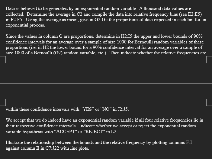 EXCEL FORMULA Data is believed to be generated by
