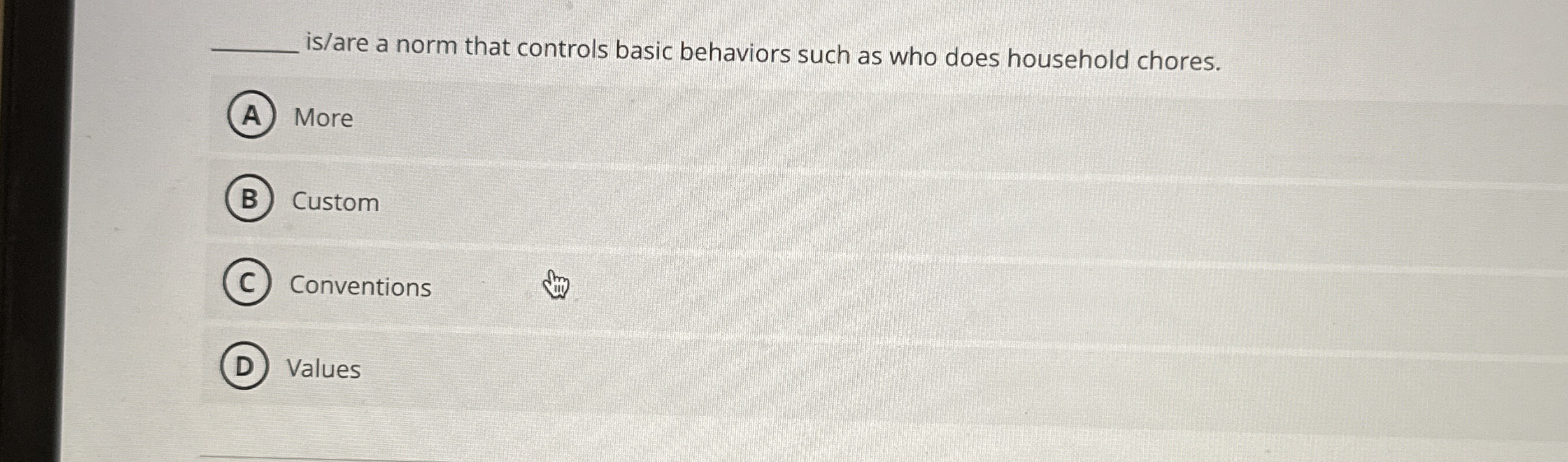 is / are a norm that controls basic behaviors