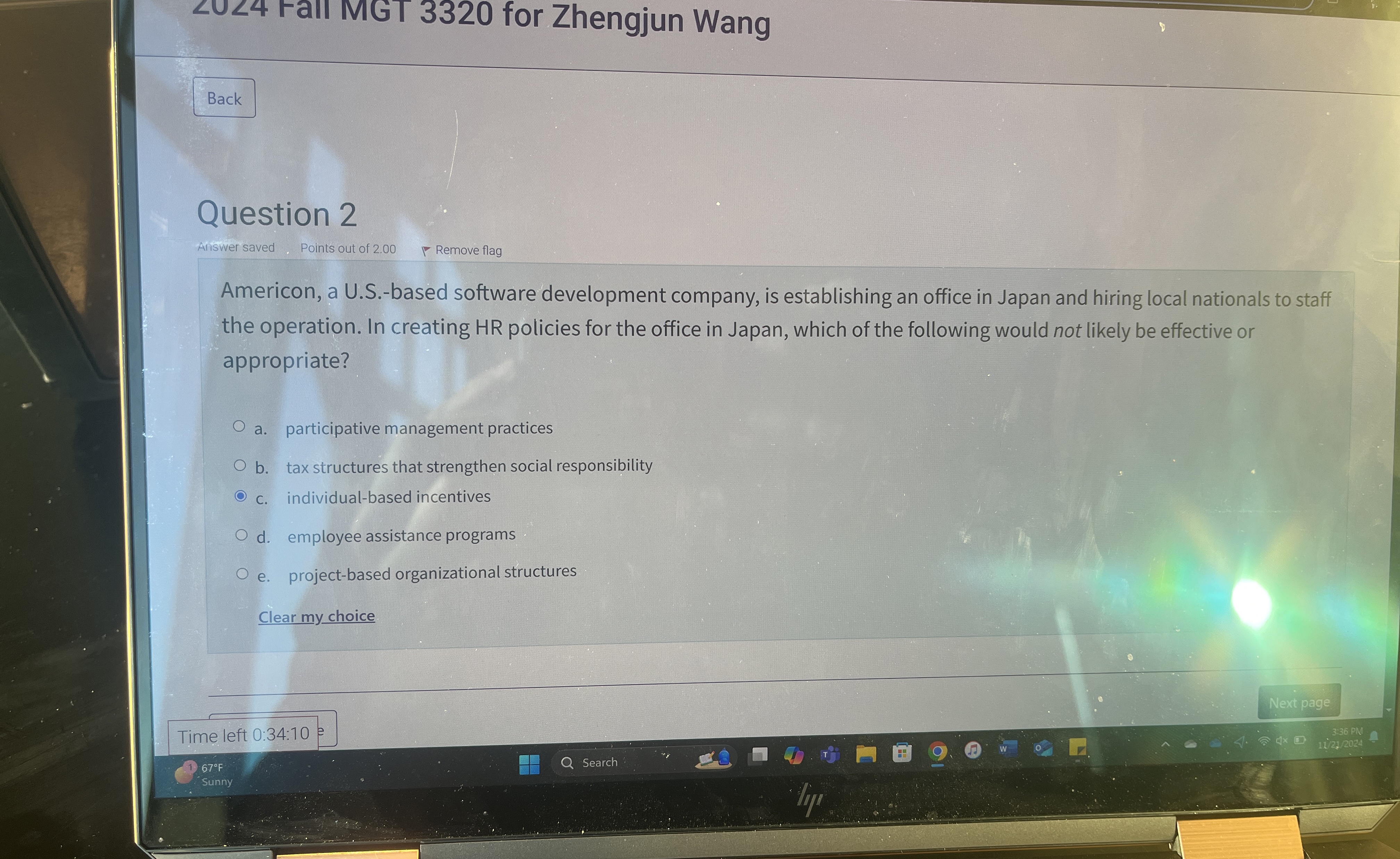ZU 4 4 Fall MGT 3 3 2 0 for Zhengjun Wang Back