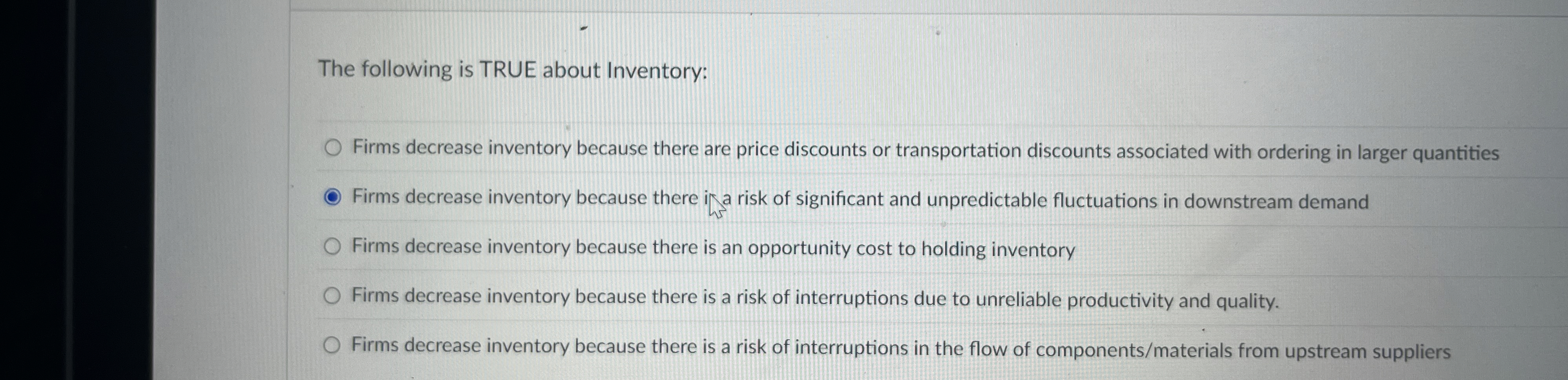 The following is TRUE about Inventory: Firms