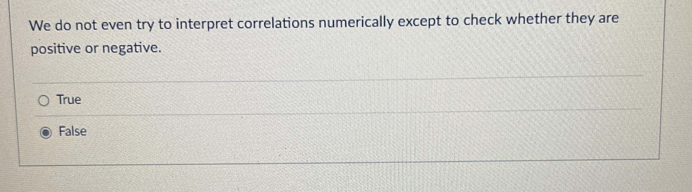 We do not even try to interpret correlations